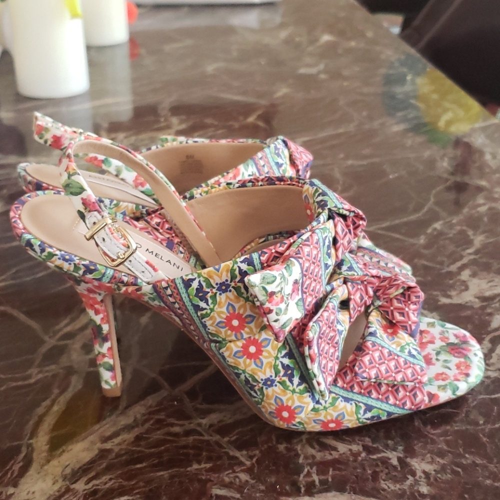 Pink and Green Floral Heels with Vibrant Design